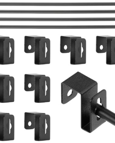 Trandraft 4 Set 12 Pcs Black Metal Hanging File Bracket Clips 8 Hanging Rail Clip 4 File Cabinet Rails Fits 1/2 Drawer Side Document Folder Frame Document Hangers for Cabinets Storage