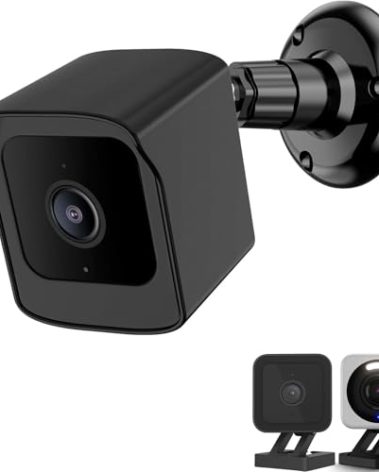 PEF Mount for All New Wyze Cam V4 and V3, Weatherproof Protective Cover and 360 Degree Adjustable Wall Mount Solid Housing for Wyze V4 and V3 Outdoor Indoor Smart Home Camera System (Black, 1 Pack)