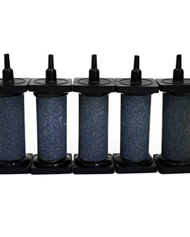ALEGI Aquarium Air Stone Cylinder Bubbler with Plastic Shield for Hydroponic, Fish Tank (A3080 5pcs)