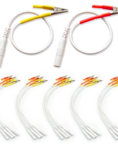 TENS Unit Alligator Clips Cable: 20pcs BesCable TENS Lead Wires with Alligator Clips for TENS Unit Physiotherapy Machine for Dry Needling Needles - 10pcs Red + 10pcs Yellow