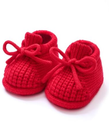 Loyfoky Baby Booties Newborn Baby Boots Cozy Toddler First Walker Shoes Soft for Infant Boys Girls Red 0-3M