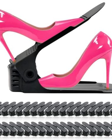 NVGSN Shoe Slots Organizer 36 Pack - Shoe Stackers for a Pair of Shoes, shoe Storage shoes Space Savers 50%, 4 Levels Adjustable Thickening Double Layer shoes Holders shoe Organizer for Closet, Black