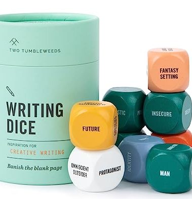 Two Tumbleweeds Writing Dice - Creative Writing Game for Adults, Writers & Teachers - Set of 9 Dice for Story Inspiration - Gifts for Writers - 1+ Players