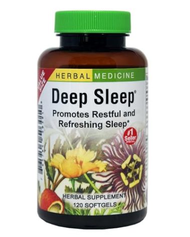 Herbs Etc. Deep Sleep Softgels - Herbal Sleep Support Supplement - Rest & Calming Support with Passionflower, Chamomile & Lemon Balm - 120 Softgels (120 Servings)