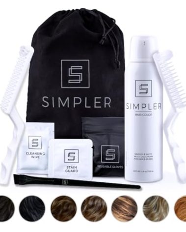 Simpler Hair Color Brown Black Mustache and Beard Upgraded Brush Kit with 3 Brushes Included for Precision Application - Gentle, Simple, and Reusable Beard Color for Men