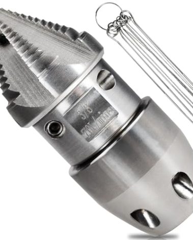 ZZHANFF 3/8 npt Sewer Jetter Nozzle for 2900 PSI, 70 L/min Pressure Washer - Stainless Steel, Quickly Rotating for Municipal Drain Pipe Cleaning