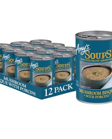 Amy's Soup, Gluten Free, Mushroom Bisque with Porcini, 14 Oz (Pack of 12)