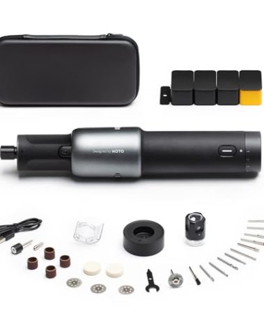 HOTO Cordless Rotary Tool Kit, Brushless Motor, 25000RPM, 5 Variable Speed, 35 Accessories, LED Light, USB-C Rechargeable, for 3D Printer Sanding, Polishing, Drilling, Carving, Cutting DIY Crafts