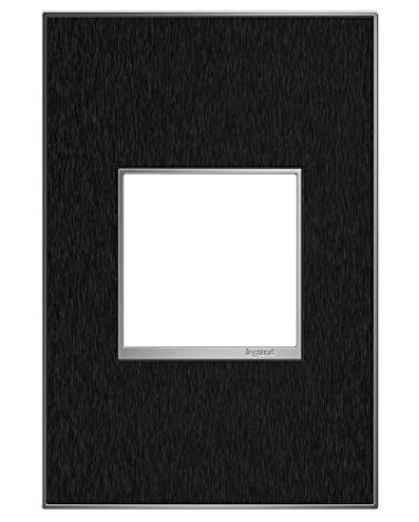 Legrand adorne Black Stainless, 1-Gang Wall Plate, AWM1G2BLS4