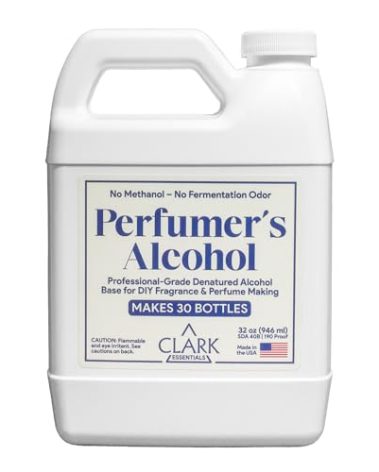 Clark Essential Perfumer's Alcohol 32 oz – Professional-Grade Denatured Alcohol Base for DIY Fragrance & Perfume Making – No Methanol, No Fermentation Odor – SDA 40B Formula