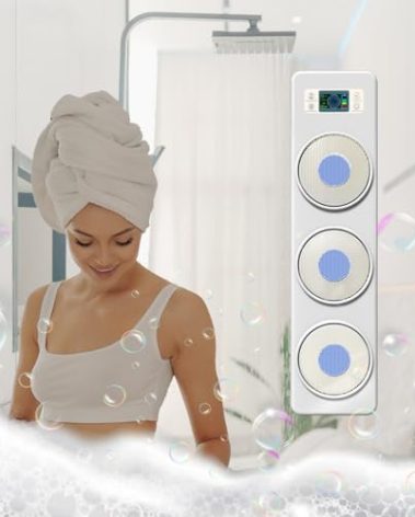 Electric Shower Brush for Body, Wall Mounted Back Scrubber for Shower, Exfoliating Shower Brush with Intelligent Display Screen,Back Bath Scrubber for Massage and Deep Cleansing