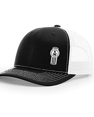 Kenworth Motors Trucks Richardson Classic Black & White Snapback Trucker Mesh Cap/Hat
