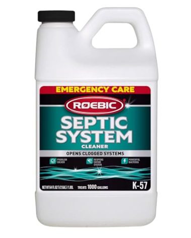 Roebic K-57-H K-57-H-3 Septic System Treatment: 1/2 Gallon, Clears Clogs, Restores Flow, Maintains Septic Systems for Optimal Performance