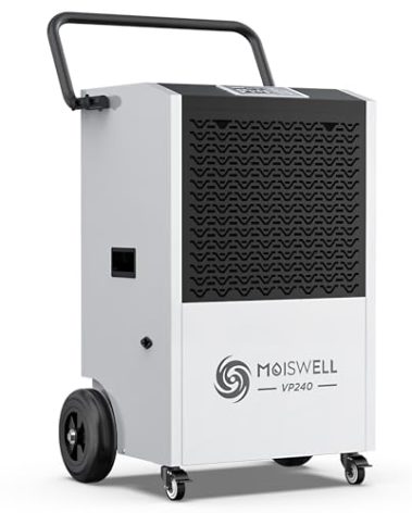 Moiswell 240 Pints Commercial Dehumidifier with Pump and Drain Hose for Basements and Large Spaces up to 8,500 Sq Ft, 5-Year Warranty