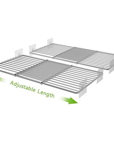 SOFRON Expandable Closet Shelves Organizers, Adjustable Shelf for Cabinet Rack Storage Wardrobe Divider Shelving for Closets Pantry Cupboard Kitchen Large 2 Pack