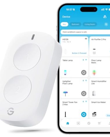 GoveeLife Smart Mini Double Button Switch, Group Control Multiple Devices, Versatile Wireless Control Button, Battery Powered, Supports Most GoveeLife Smart Products