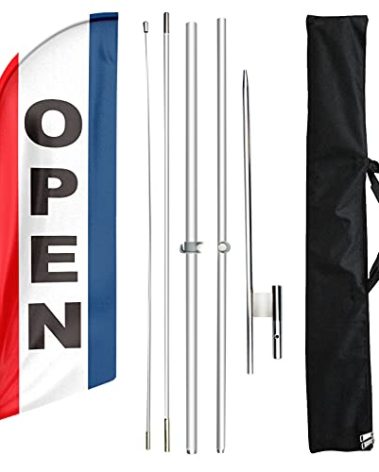 FSFLAG Feather Flag with Pole Kit and Ground Stake, Swooper Flag Advertising Banner for Businesses 11ft