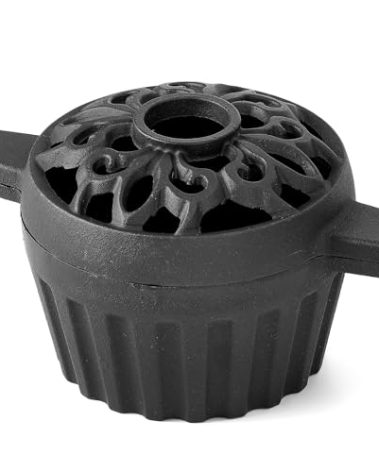 Cast Iron Steamer for Wood Stove Humidifier Woodstove Pot with Hollow Carved Lid, Matte Black Finish, 1.32 Quart Capacity, Indoor Decorative