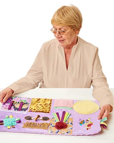 Fidget Blanket for Dementia | Calming & Comforting Dementia Activities for Seniors | Dementia Products for Elderly | Sensory Blanket | Helps with Alzheimer’s, Dementia, Asperger’s, Autism, Anxiety