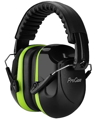ProCase Noise Reduction Ear Muffs, Sound Proof Ear Protection, NRR 28dB Noise Cancelling Headphones for Adults Kids Autism, Hearing Protection for Mowing -Green