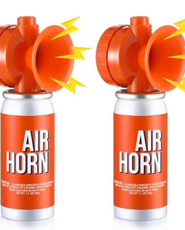 ElectricWise 2 Pack Air Horn 1.4oz, 122dB Loud Air Horns for Safety, Heard Up to 1/2 Mile Away, Small Boat Marine Horn Can, Meet US Coast Guard, Emergency Use for Marine Boating