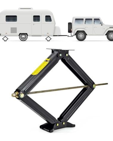 Cobra-Tek Universal RV Camper Travel Trailer Stabilizer Leveling Scissor Jack, Bolt-on, Weld-on, 5000 lbs Load Capacity, 30" inch Height, 5th Wheel, Bow-Tie Base, j-5000-30, J500030, CBK-1030-PBK