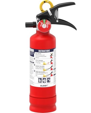 Ougist ABC Fire Extinguisher for Home & Vehicle - 2.5 lb 1-A:10-B:C Rated, Dry Chemical Fire Safety with Quick-Release Handle, Certified for Kitchen/Car/Boat Use-Model FF1KG