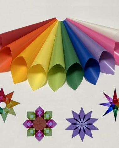 Translucent Wax Paper, Kite Paper, Glassine Papers. Suitable for Making Window Stars, Waldorf Stars (Bright, 4 x 4 inch)
