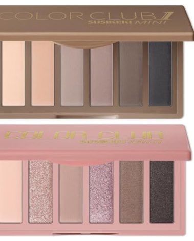 SUSIKEKI 2PCS 6 Colors Mini Eyeshadow Palette Makeup with Brush Set Neutral Nude Eye Shadow Pink & Brown Matte Shimmer Make Up Pallet with Mirror Highly Pigmented Travel Size Gift Kit