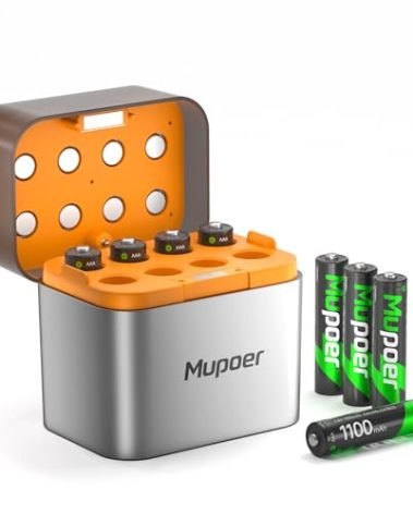 Rechargeable AAA Batteries with Box,Battery Box for AA/AAA Rechargeable Battery,Triple AAA Batteries NiMH 8 Pack 1100mAh 1.2V,3A Pilas Recargables,Removable Fast Charging for Lithium,Phone Batteries