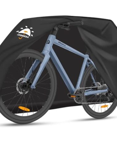 JosMega Bike Cover | 800D Heavy Duty Oxford | Double Needle Stitching | PU Waterproof | Back Seam Tape | Outdoor Windproof | Adjustable Webbing Buckle | Bottom Elastic Band | (Black, S - 1 Bike)