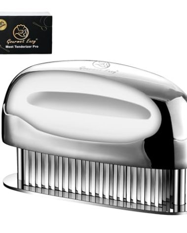 Meat Tenderizer Tool, Easy to Clean, One Piece Design - No Disassembly Needed, Ultra Sharp Needle Blades 100% Stainless Steel, Heavy-Duty Kitchen Gadgets, Meat Needle, Cooking Gadget for Tenderizing