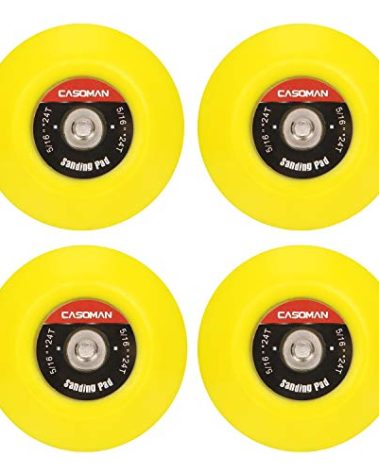 CASOMAN 3-Inch Dual-Action Hook & Loop Fastener Flexible Backing Plate 3"/ 75mm Polishing Pad with 5/16"-24 Threads, 4 PCS Set