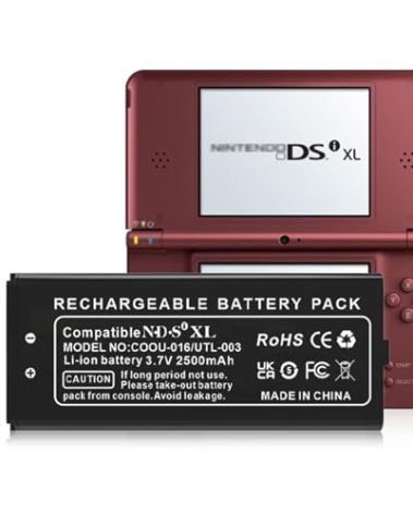 UTL-003 Battery, (2025 New Version) 2500mAh Ultra High Capacity Li-ion Battery Replacement for Nintendo DSi XL, DSi LL, DS XL,Game Console, with Repair Tool Kit (Not for Nintendo DSi NDSi DS Lite)