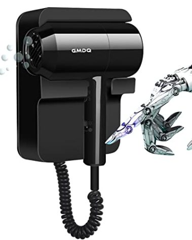 Hotel Wall Mounted Hair Dryer for Bathroom,Restroom Professional Blow Dryer,with Stand Rack,Specialised Motor for Salon,Fast Drying - Gifts【Massage Comb, Screws+ Adhesive】 110V