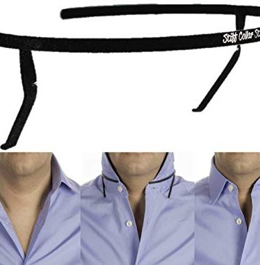 THE ORIGINAL Adjustable Metal Shirt Collar Support. Size 18 Black. Men and Women