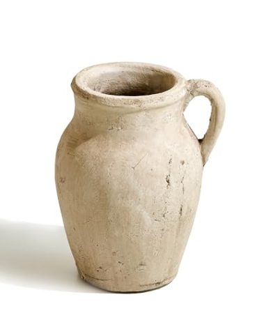 LB2 Rustic Ceramic Vase, Tall Zen Style vase, Terra Cotta Pitcher, Distressed Farmhouse Decor, Pottery Decorative Flower Vase for Home Decor (A - 8.3 inch)