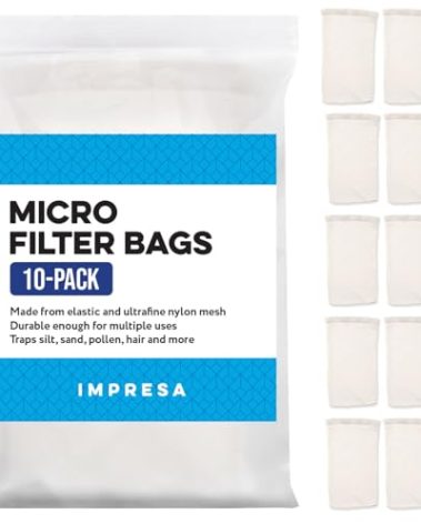 Impresa Fine Mesh Pool Vacuum Bags - 10-Pack Nylon Micro Filter Bags - Ultra-Fine Mesh for Sand & Silt - Compatible with Water Tech Pool Blaster Vacuums