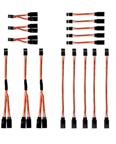 GekLiGuLu 16 Pcs Servo Extension Cable and Y Harness Splitter, 30-Core 2.76-Inch 3.54-Inch 5.9-Inch, 60-Core 5.9-Inch Y-Harness for RC Airplane Car Drone, Compatible with JR Futaba Spektrum