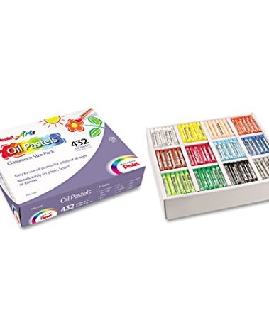 Pentel PHN12CP Oil Pastel Set with Carrying Case,12-Color Set, Assorted, 432/Pack