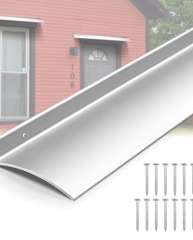 3PCS 40inch Door Rain Drip Guard for Windows Drip Cap Rain Deflector Anodized Aluminum Easy to Install Silver