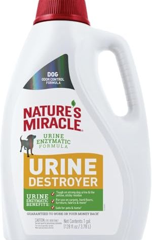 Nature's Miracle Dog Urine Destroyer, Dog Urine Stain Remover and Odor Control, White, 64 fl oz