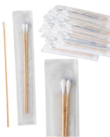 Vakly 200 Sterile Cotton Tipped Applicators 6’’ - Long 6 inch Wooden Medical Cotton Tip Applicator Swabsticks with Shaft and Soft Swabs for Location Application, Cleaning, Crafts and More