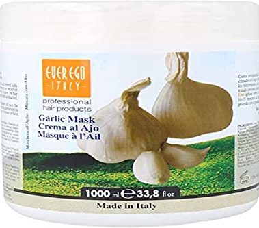 Ever Ego Italy Garlic Mask For Damaged, Bleached or Colored Hair | Repairing And Hydrating Hair Care Product For Men And Women | 1L Tub