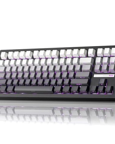 ZORNHER ZH870 Wireless Mechanical Gaming Keyboard,80% Black Custom Creamy Sound Keyboard with Shine Through PBT Keycaps,Pre-lubed Linear Switches,Hot-Swappable,RGB Backlit,2.4GHz/USB-C/BT5.0
