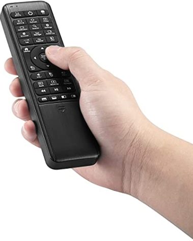 Pepper Jobs W10 GYRO Air TV Remote, QWERTY Keyboard Fly Mouse for Win 11/10, LED Backlit Keyboard Mini PC Controller, 6-Axis Gyro w/Learning Remote Control Function