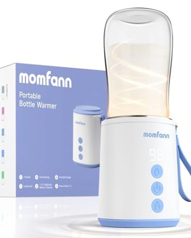 MOMFANN Portable Bottle Warmer, Travel Baby Bottle Warmer for Breastmilk On The Go, Leak-Proof, 2 Modes Fast Heating
