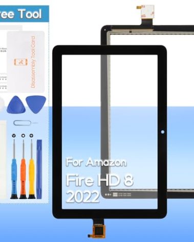 Touch Screen Replacement for Amazon Fire HD 8 2022 / HD 8 Plus Tablet 2022 12th Gen 8.0 inch KFRAWI KFRAPWI Front Glass Touch Panel Digitizer with Tools(Not Include LCD)