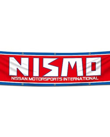 NISMOS Flag,2x8ft Racing Car Banner with 10 Brass Grommets for Garage Shop Wall Decor Flags
