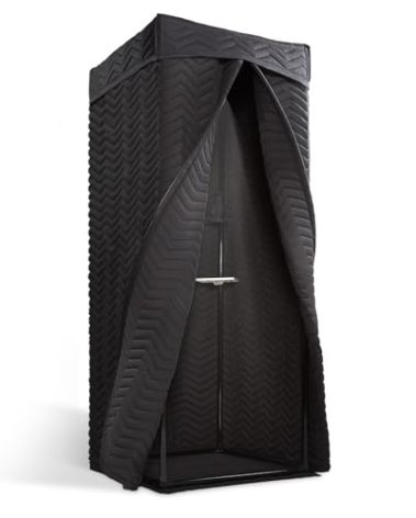Voctent Portable Vocal Booth - Studio Grade Echo-Free Recording Booth for Voiceover, Podcast & Singing, Home Studio/Sound Isolation Booth with Light & Travel Bag (ZIGZAG-BLK, L)